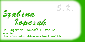 szabina kopcsak business card